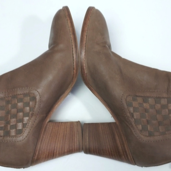 Aquatalia Women Frannie Basket Weave Leather Ankle Booties Brown Tan Size 8 - Picture 9 of 16